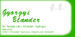 gyorgyi blander business card